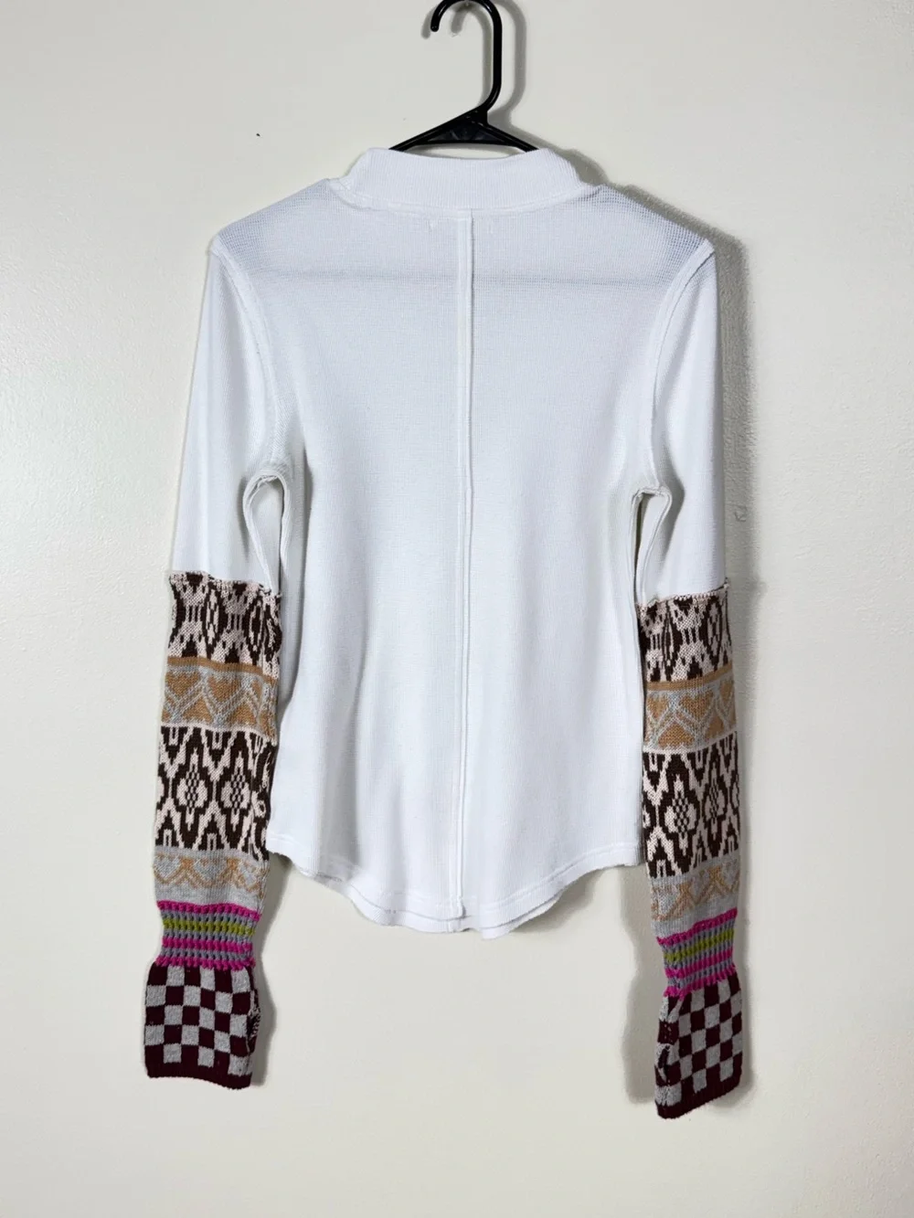 Free People We the Free Switch it up Cuff Thermal Top Large Bohemian Indie Aztec - Picture 4 of 8